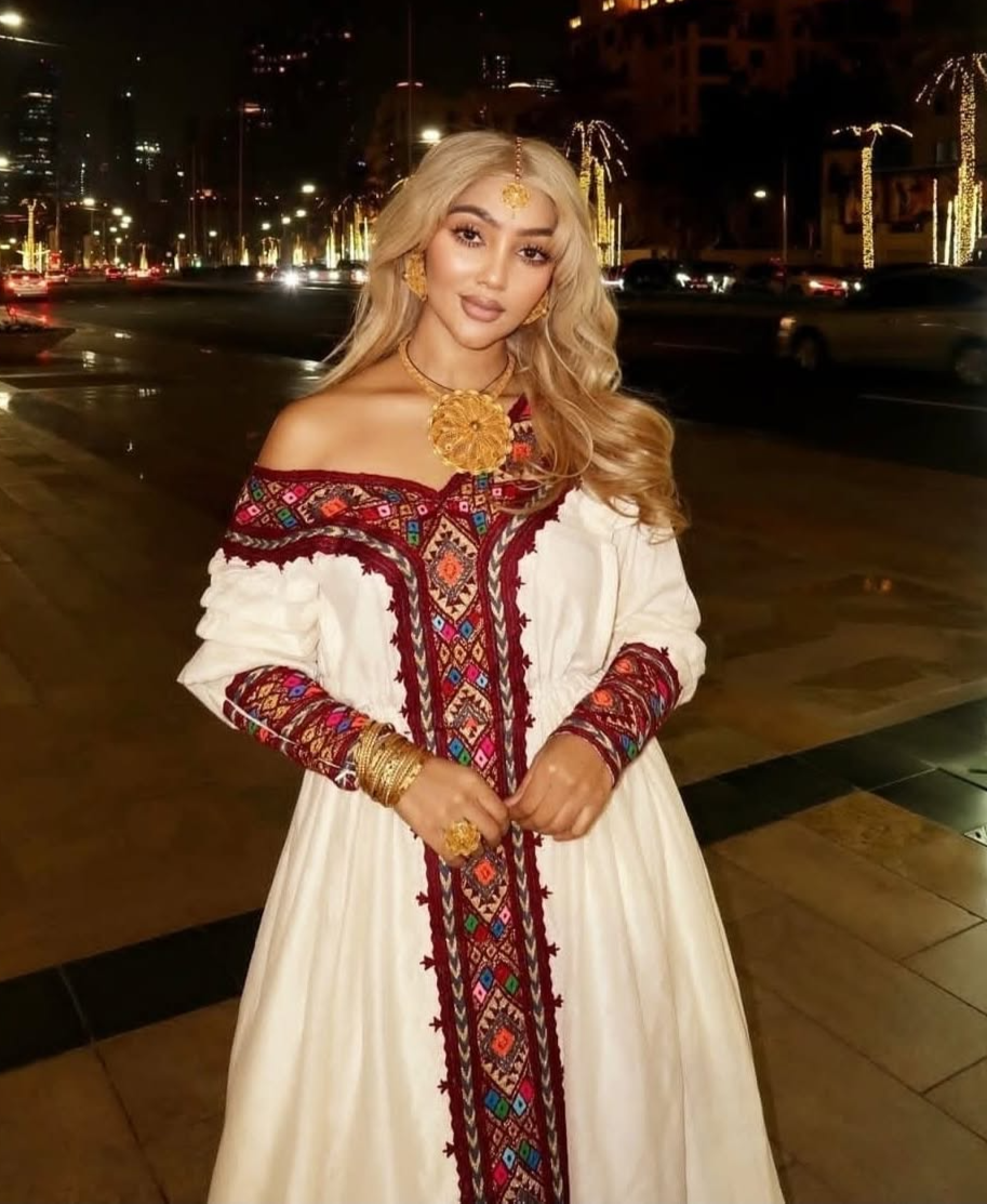 Zuria Menen Kemis Tilf Habesha Dress