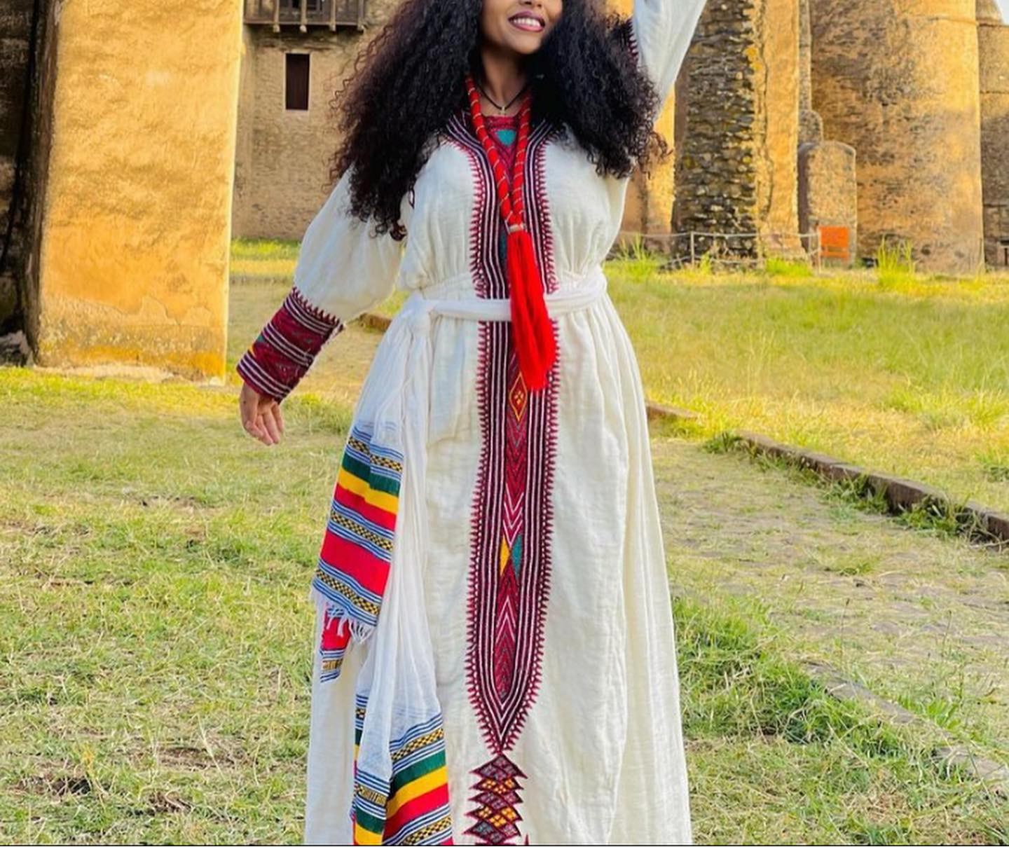 Unique Ethiopian cultural dress Gondar Habesha Kemis - የጎንደር ፈትል ቀሚስ