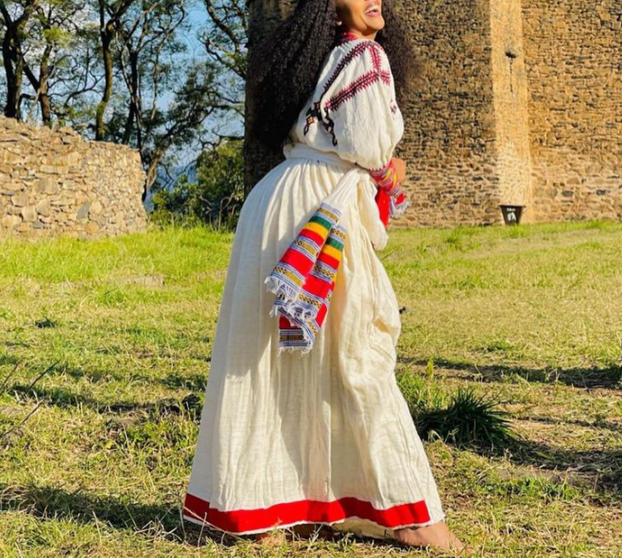 Unique Ethiopian cultural dress Gondar Habesha Kemis - የጎንደር ፈትል ቀሚስ