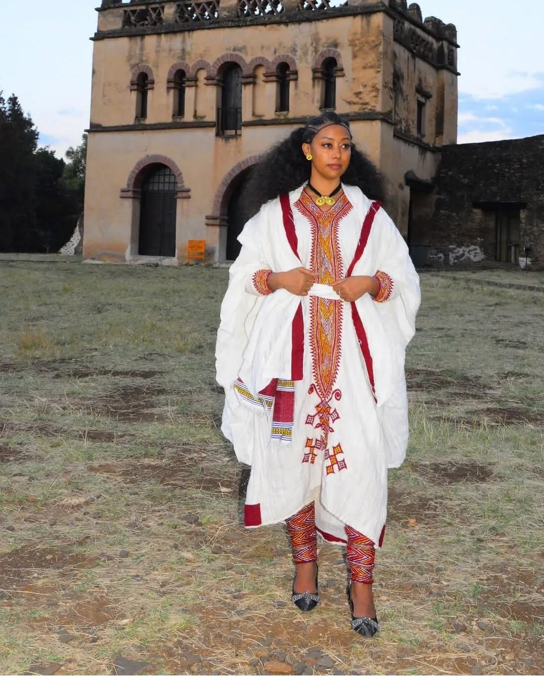 Ethiopian Cultural Dress Gondar Habesha Kemis- የጎንደር ፈትል ቀሚስ