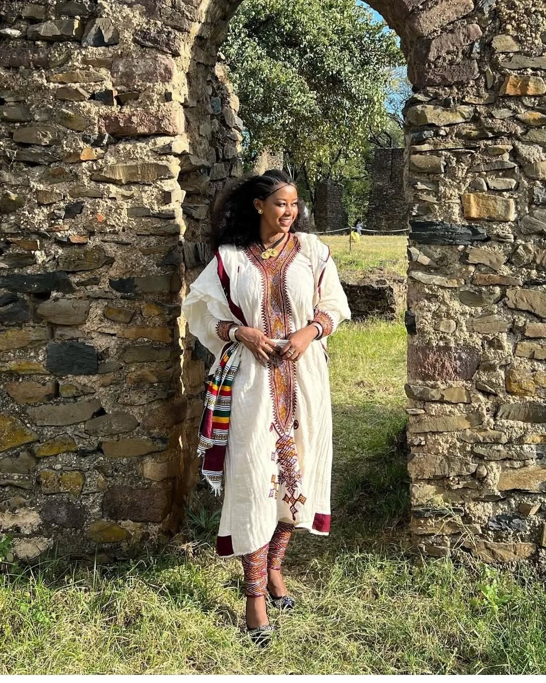 Ethiopian Cultural Dress Gondar Habesha Kemis- የጎንደር ፈትል ቀሚስ
