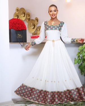 Zuria Menen Kemis Tilf Habesha Dress