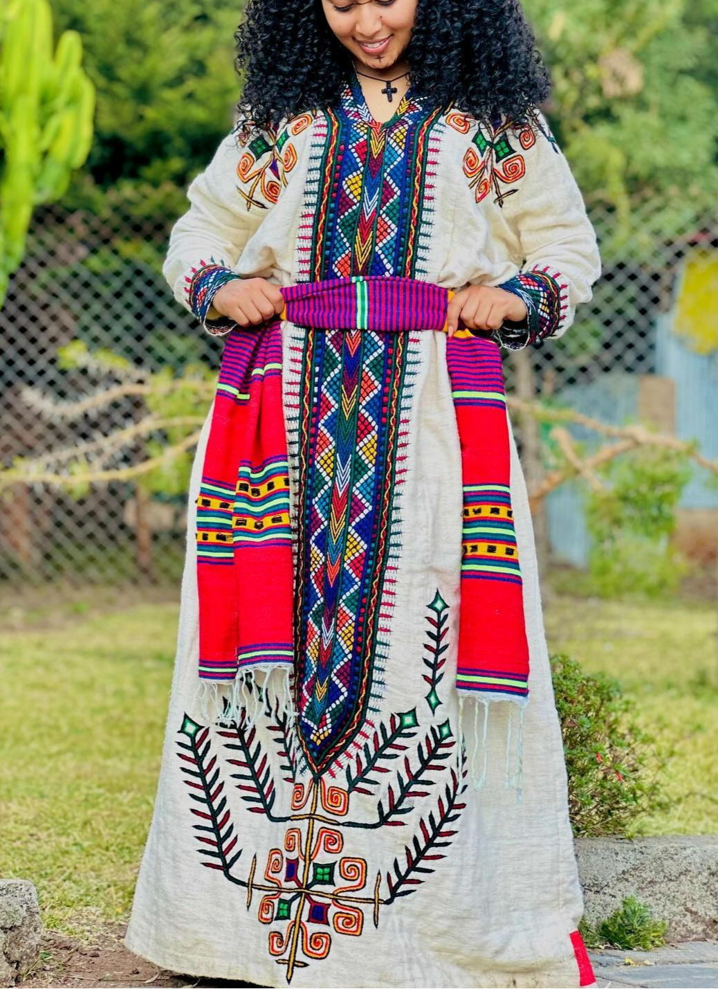 Modern Gondar Habesha dress, Traditional Habesha Kemis - የጎንደር ፈትል ቀሚስ