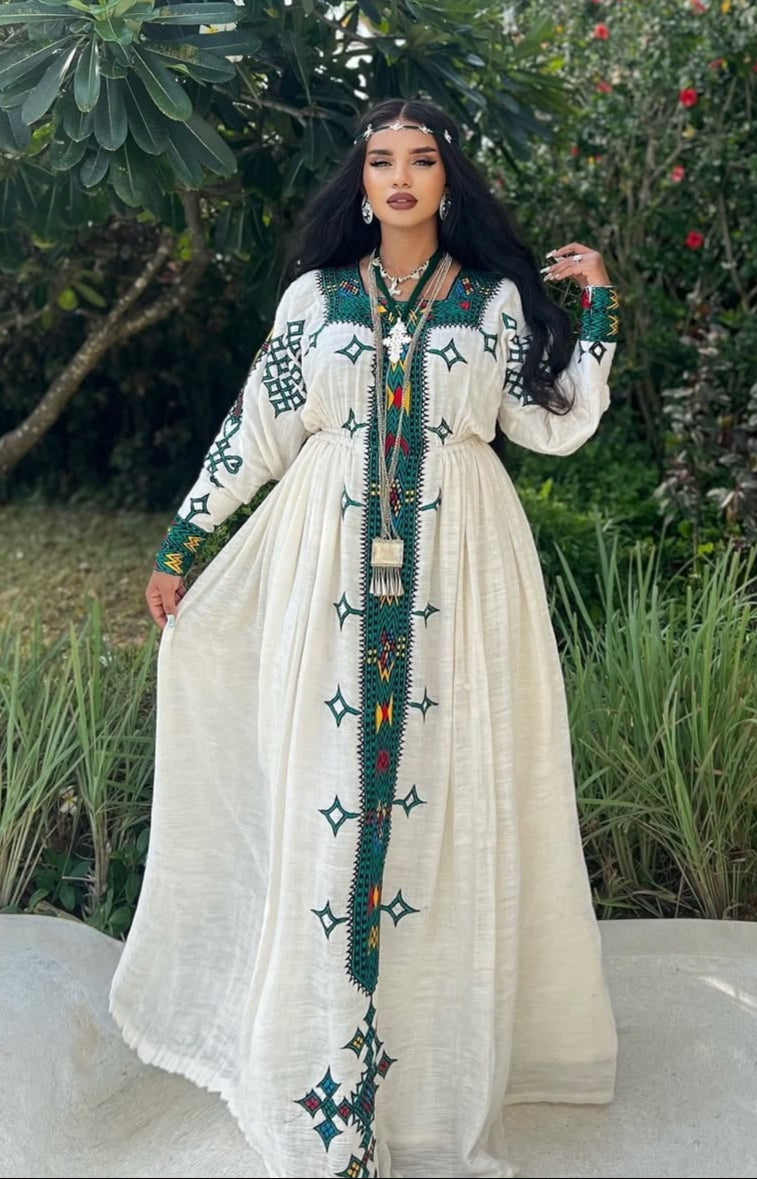 Gondar Habesha Dress-የጎንደር ፈትል ቀሚስ