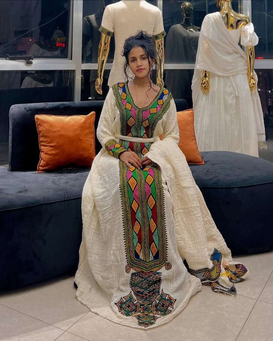 Ethiopian Cultural Dress Fetil Habesha Dress - የአክሱም ፈትል ቀሚስ \