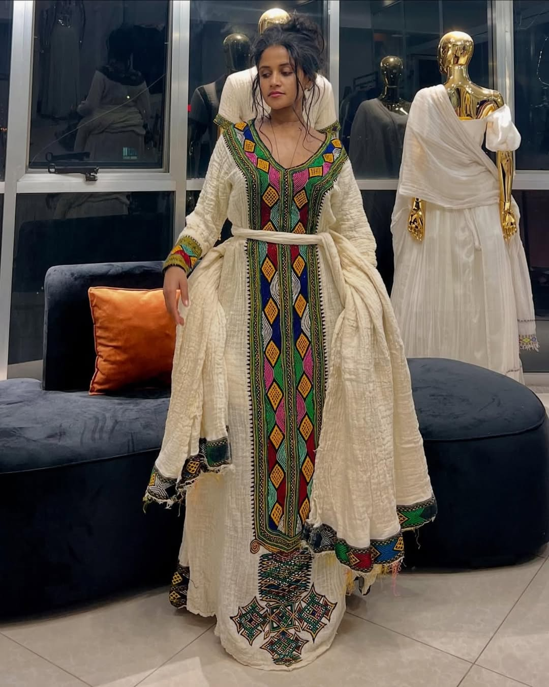 Ethiopian Cultural Dress Fetil Habesha Dress - የአክሱም ፈትል ቀሚስ \