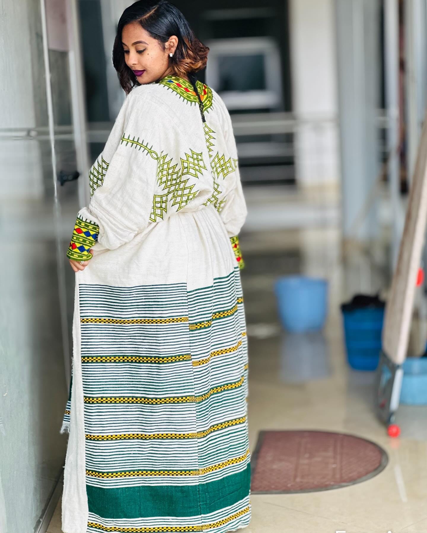 Ethiopian Dress, Gondar Habesha Kemis, Habesha Dress- የጎንደር ፈትል ቀሚስ