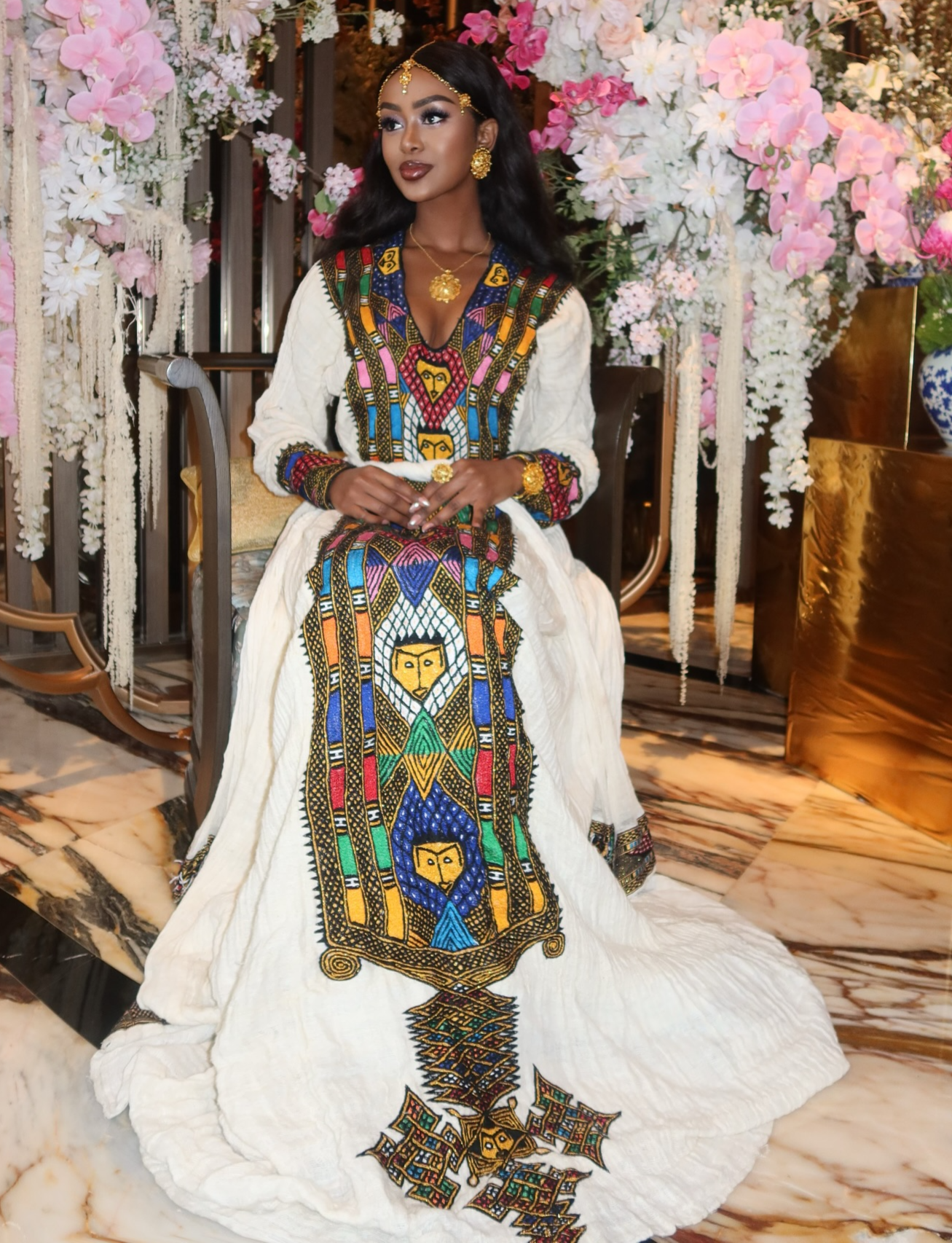 Ethiopian Cultural Dress Fetil Habesha Dress - የአክሱም ፈትል ቀሚስ
