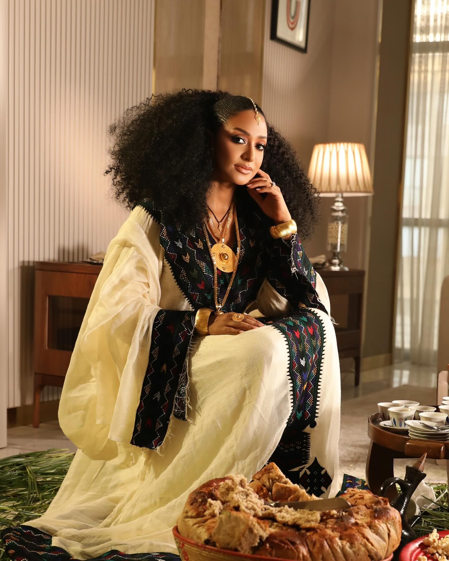 Ethiopian Cultural Dress Fetil Habesha Dress - የአክሱም ፈትል ቀሚስ