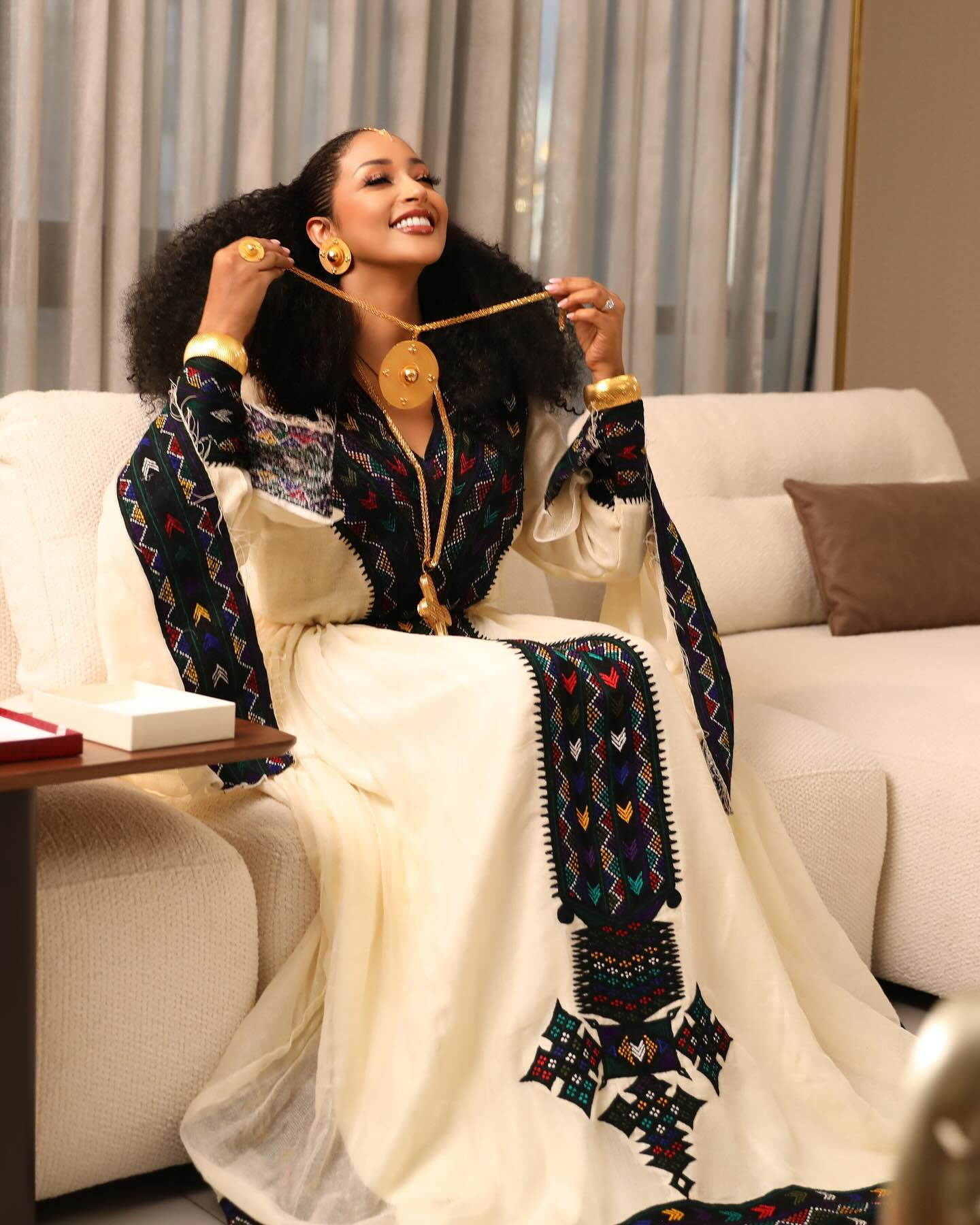 Ethiopian Cultural Dress Fetil Habesha Dress - የአክሱም ፈትል ቀሚስ