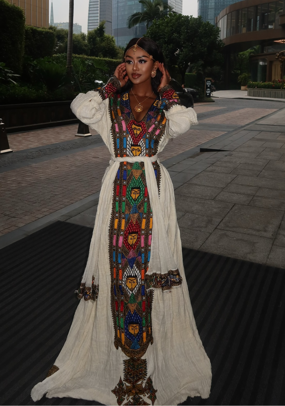Ethiopian Cultural Dress Fetil Habesha Dress - የአክሱም ፈትል ቀሚስ