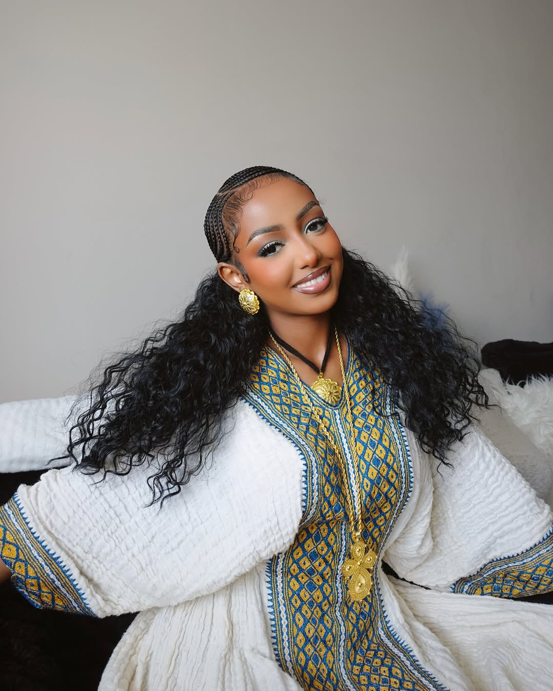 Ethiopian Cultural Dress, Fetil Habesha Dress - የአክሱም ፈትል ቀሚስ