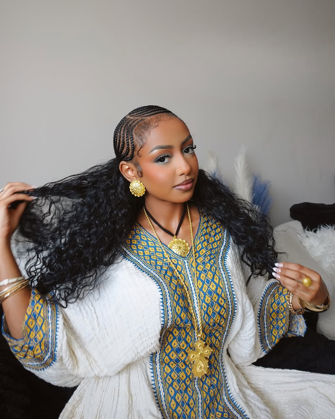 Ethiopian Cultural Dress, Fetil Habesha Dress - የአክሱም ፈትል ቀሚስ