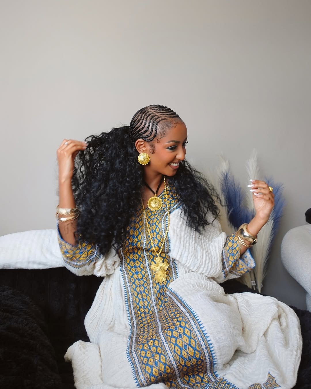 Ethiopian Cultural Dress, Fetil Habesha Dress - የአክሱም ፈትል ቀሚስ