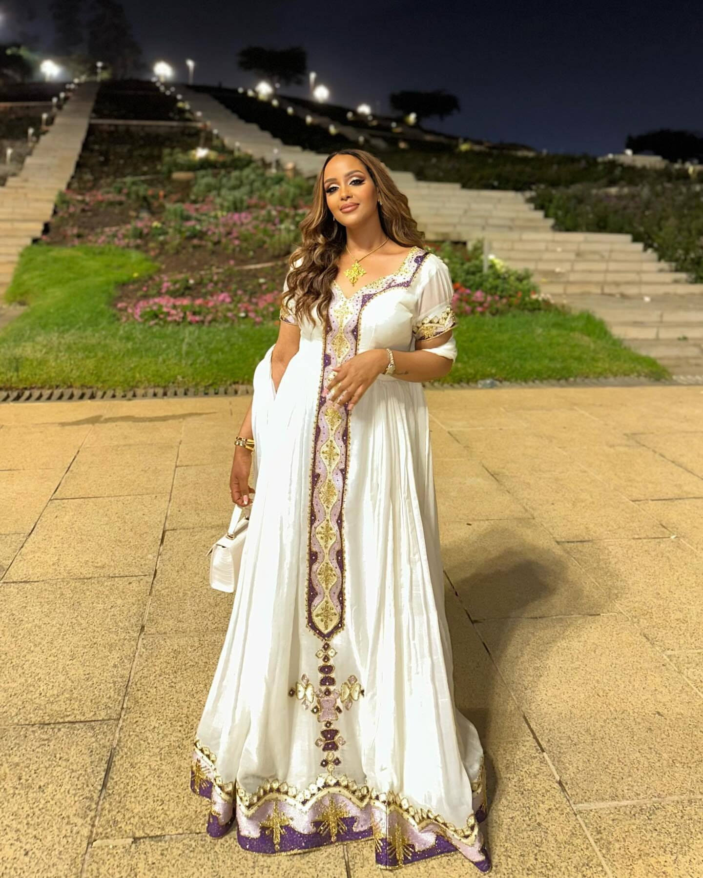 Ethiopian Cultural Dress Zuria Kemis Tilf Habesha Dress