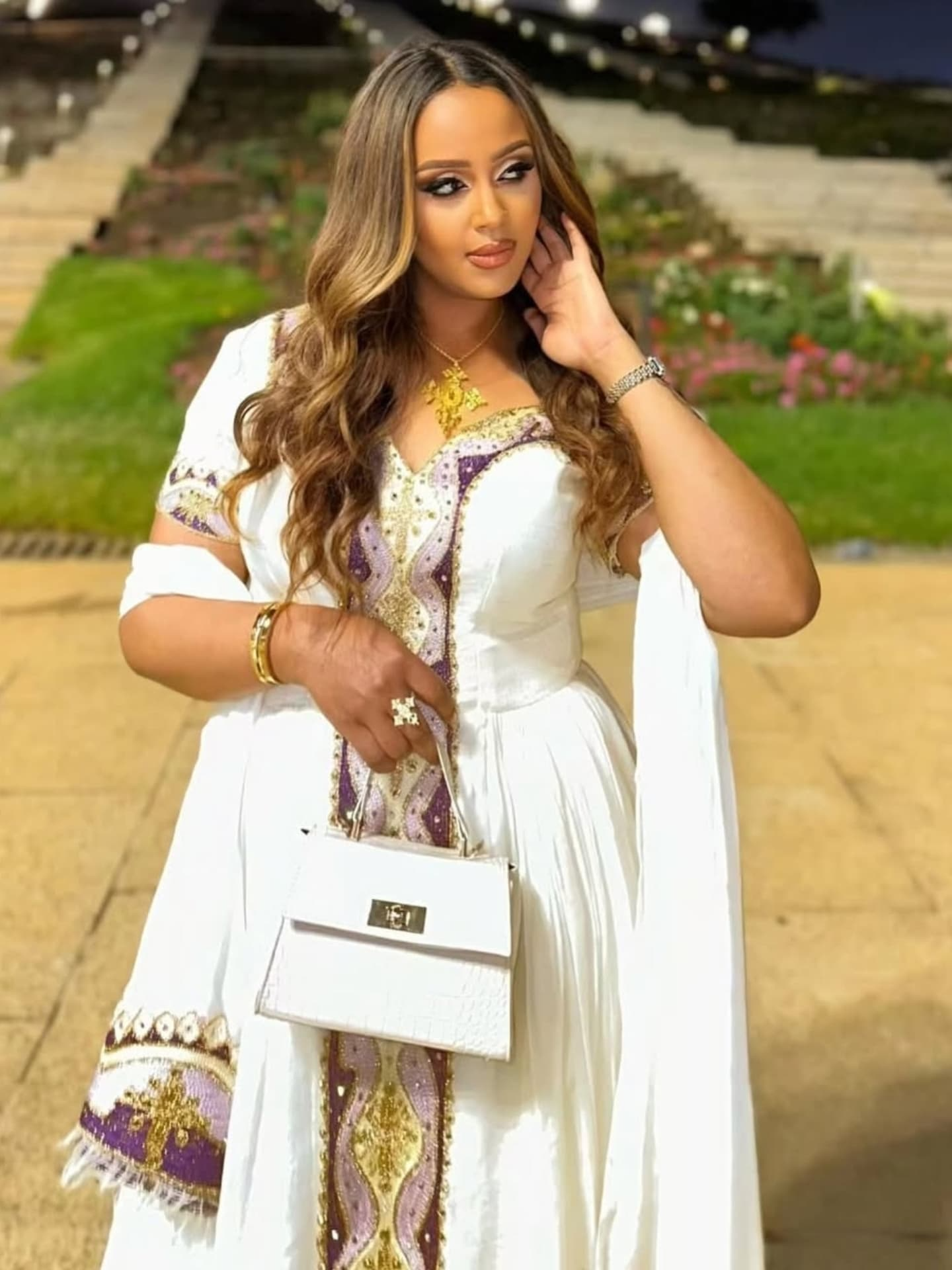 Ethiopian Cultural Dress Zuria Kemis Tilf Habesha Dress