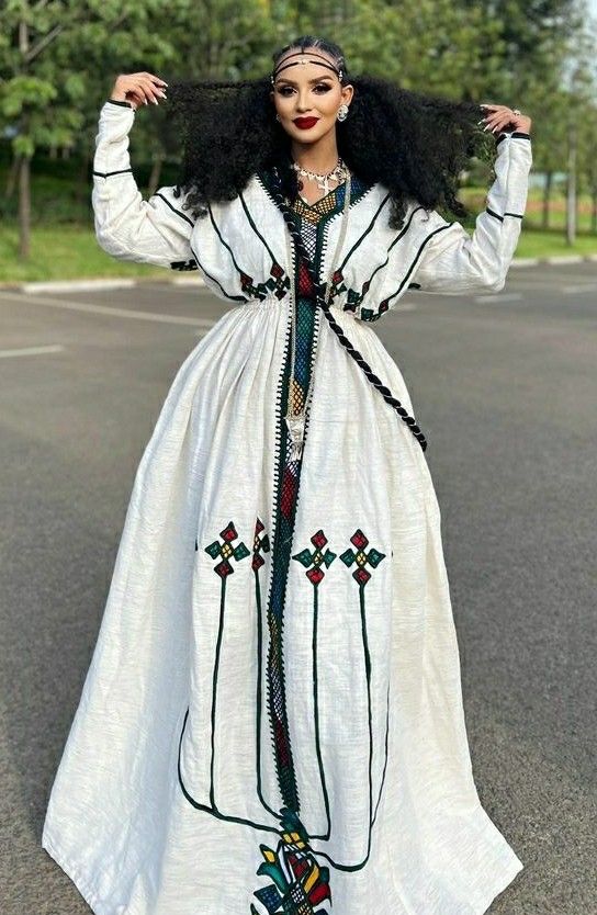 Habesha Cultural Dress - Gondar Ethiopian women's dress Habesha Kemis