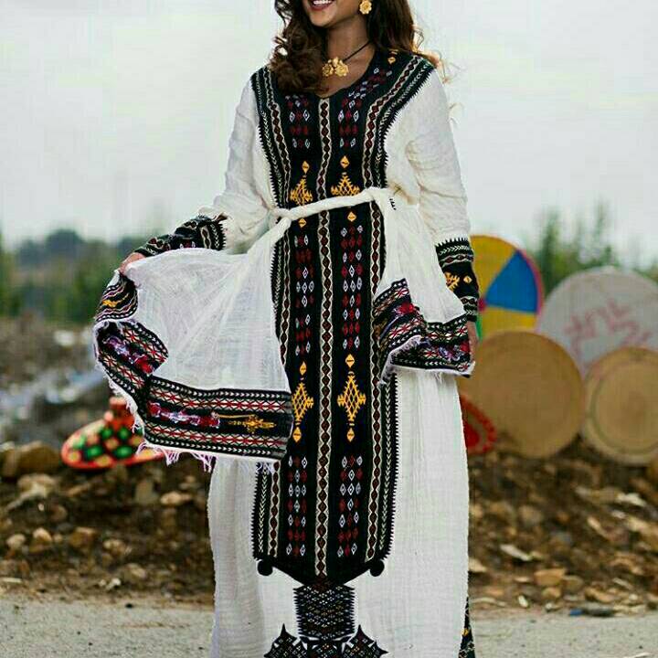 Authentic Ethiopian Dress from Axum | Fetil Habesha Kemis – የአክሱም ፈትል ቀሚስ