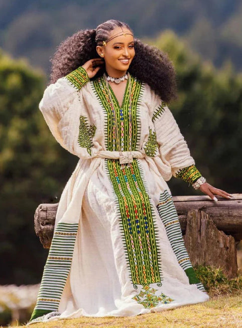 Ethiopian Dress, Gondar Habesha Kemis, Habesha Dress- የጎንደር ፈትል ቀሚስ