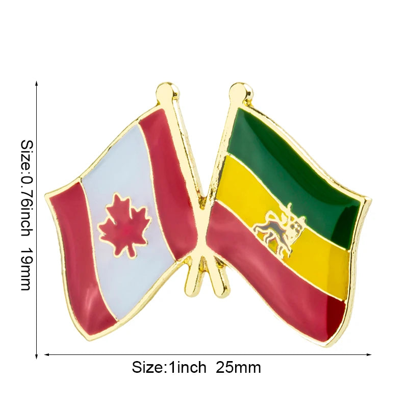 Ethiopia Flag Badge Brooch Natinal Lapel Pins Flag Lapel Pins Country Flag Badge