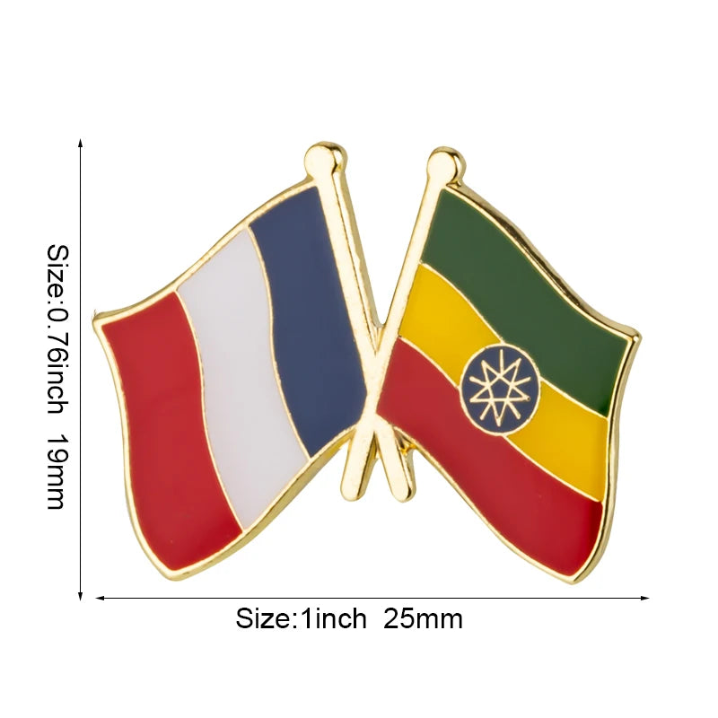 Ethiopia Flag Badge Brooch Natinal Lapel Pins Flag Lapel Pins Country Flag Badge