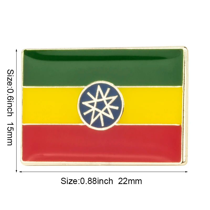 Ethiopia Flag Badge Brooch Natinal Lapel Pins Flag Lapel Pins Country Flag Badge