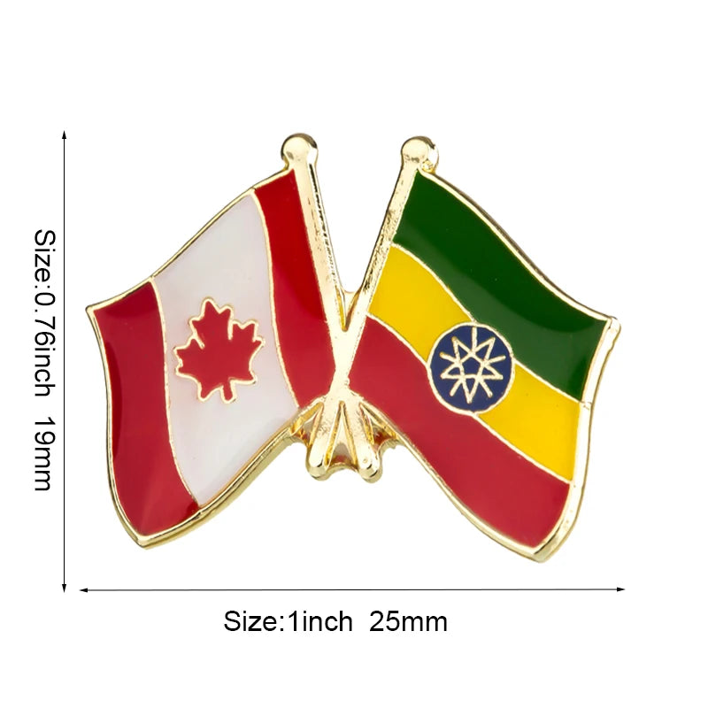Ethiopia Flag Badge Brooch Natinal Lapel Pins Flag Lapel Pins Country Flag Badge
