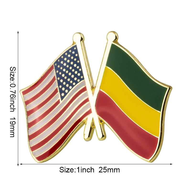 Ethiopia Flag Badge Brooch Natinal Lapel Pins Flag Lapel Pins Country Flag Badge