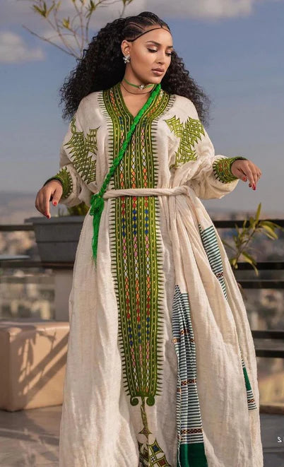 Ethiopian Dress, Gondar Habesha Kemis, Habesha Dress- የጎንደር ፈትል ቀሚስ