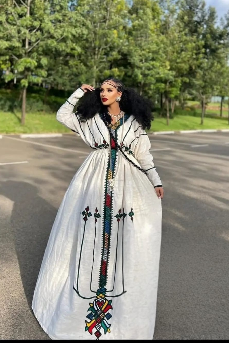 Habesha Cultural Dress - Gondar Ethiopian women's dress Habesha Kemis