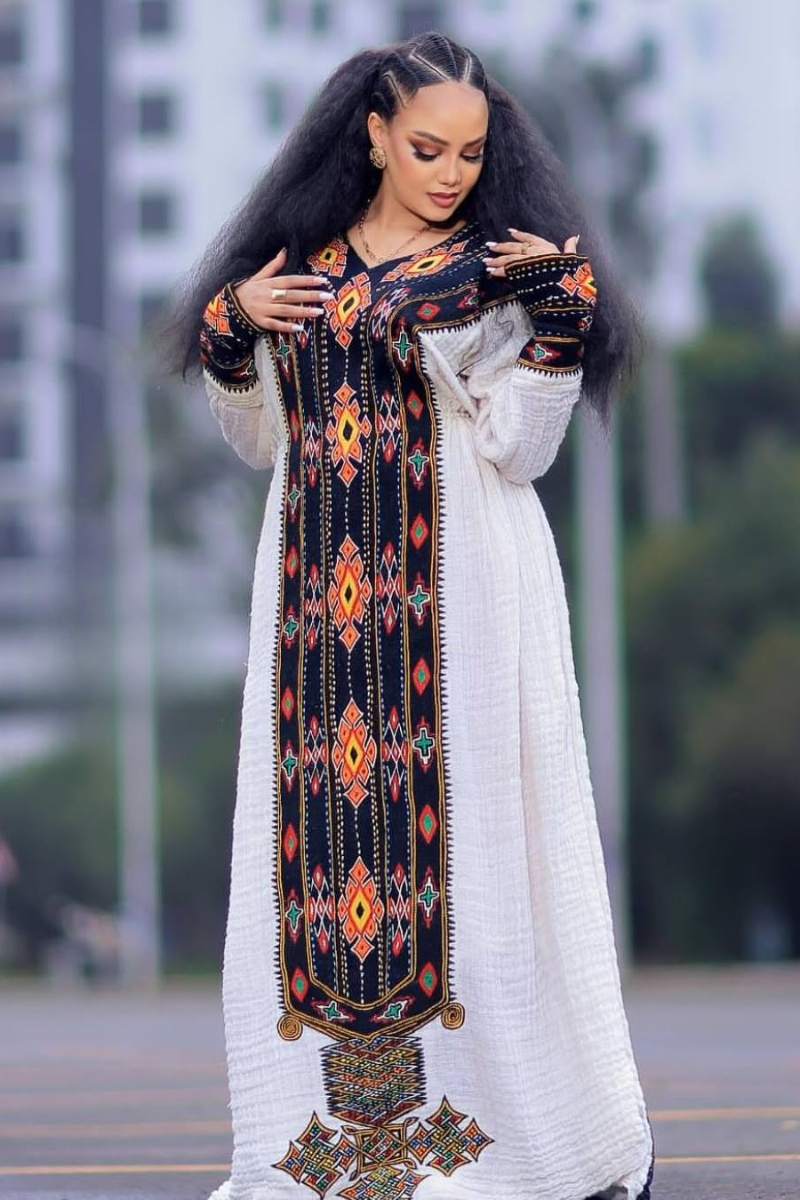 Fetil Habesha Dress - የአክሱም ፈትል ቀሚስ