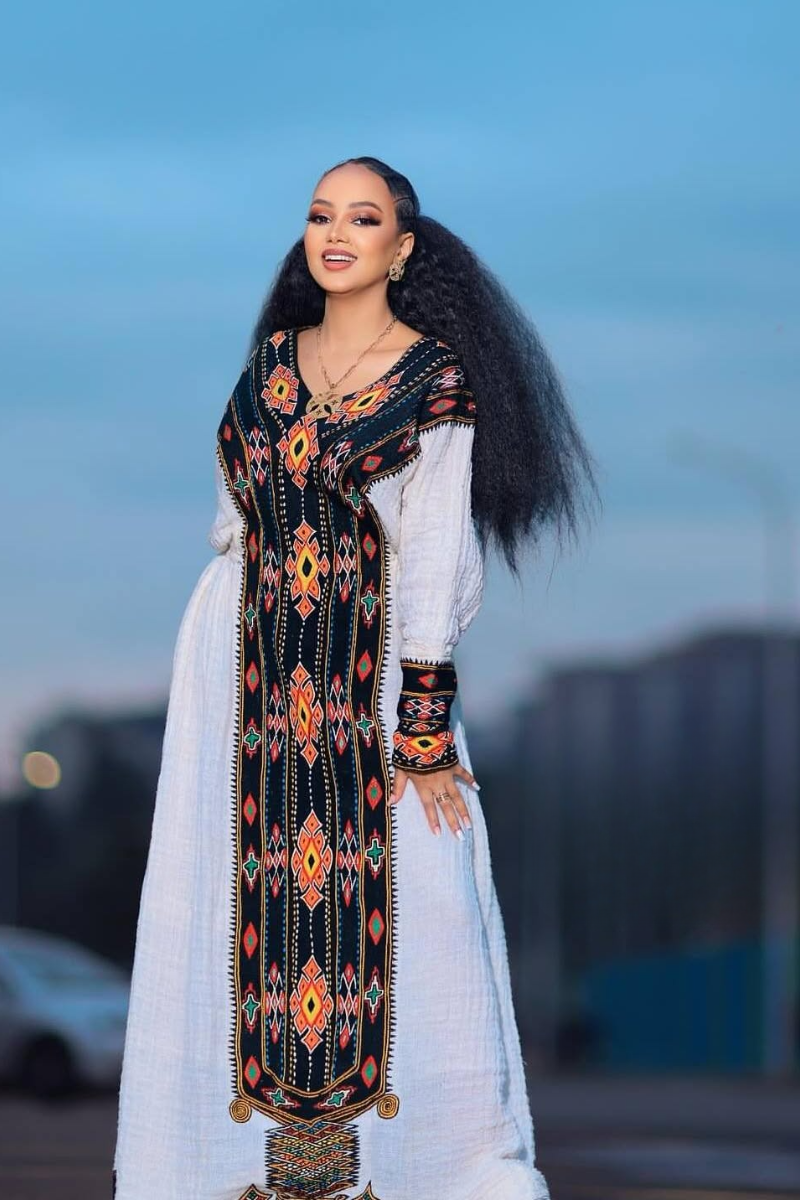 Fetil Habesha Dress - የአክሱም ፈትል ቀሚስ
