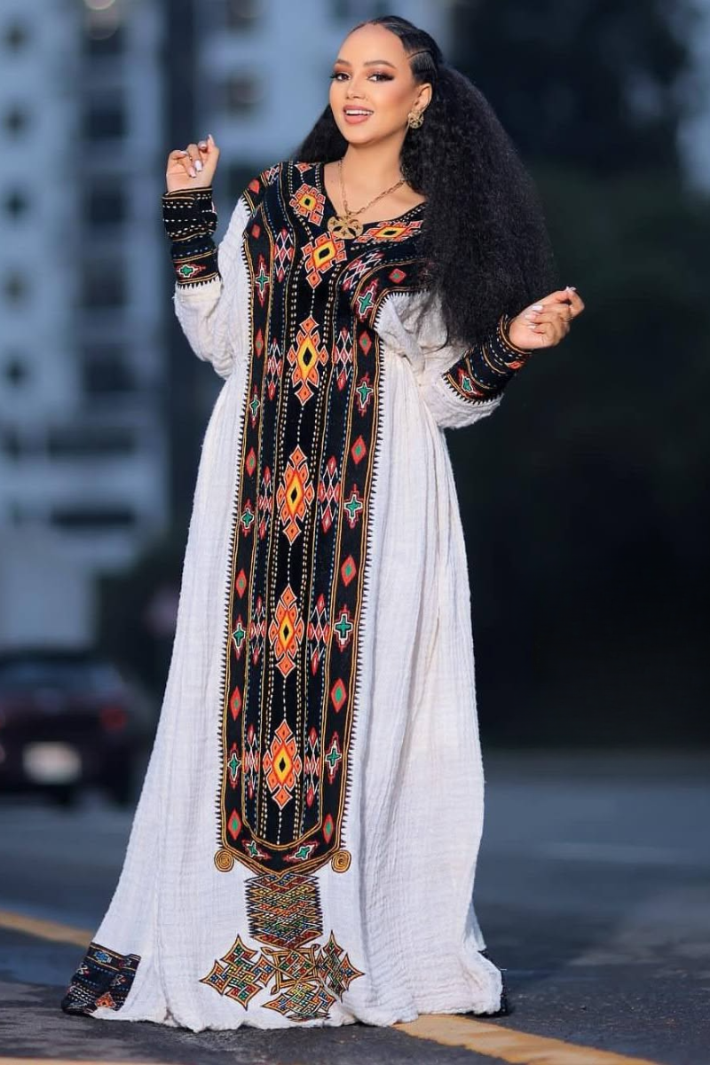 Fetil Habesha Dress - የአክሱም ፈትል ቀሚስ