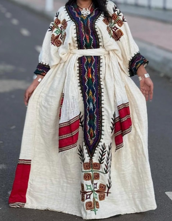 Traditional Ethiopian Habesha Dress – Handwoven Cultural Kemis from Gondar | Modern Ethiopian Clothing for Women