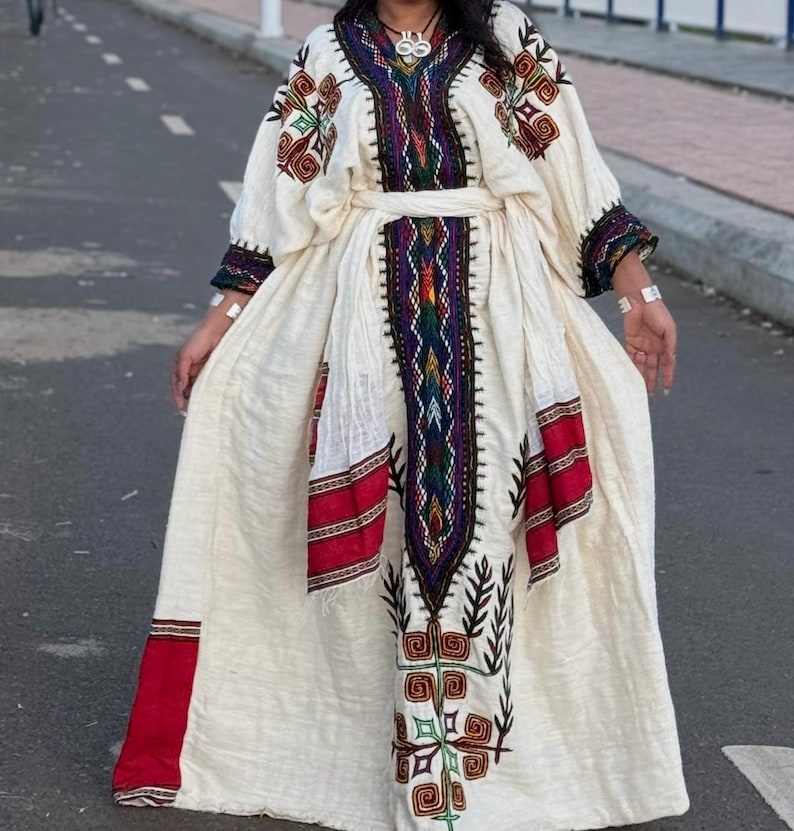 Traditional Ethiopian Habesha Dress – Handwoven Cultural Kemis from Gondar | Modern Ethiopian Clothing for Women
