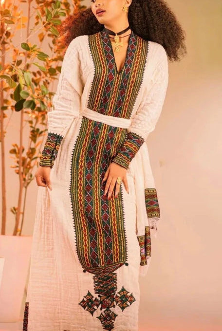 Fetil Habesha Dress - የአክሱም ፈትል ቀሚስ | Ethiopian Dress