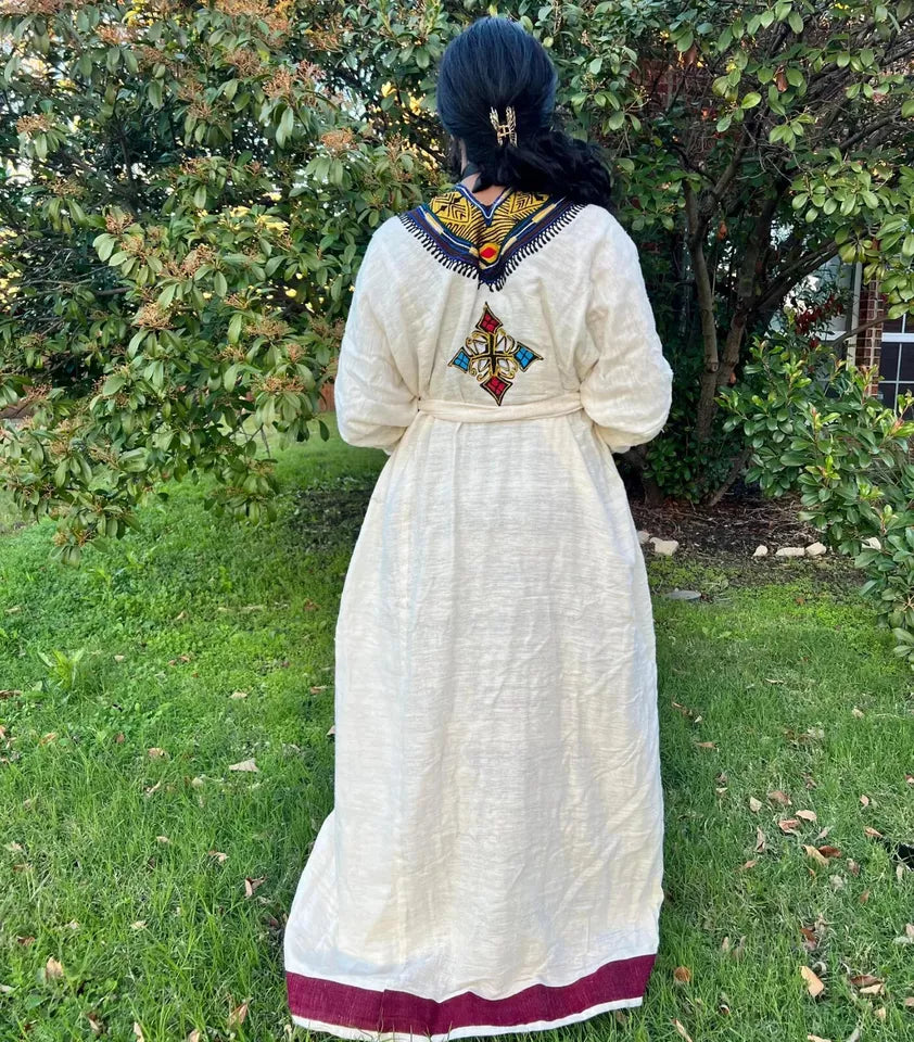 Gondar Ethiopian Dress – Traditional Designer Habesha Kemis | Authentic Ethiopian Traditional Outfit