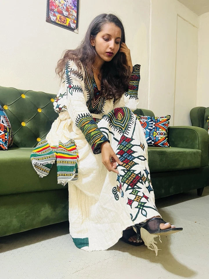 Gondar Habesha Kemis - Ethiopian traditional dress new